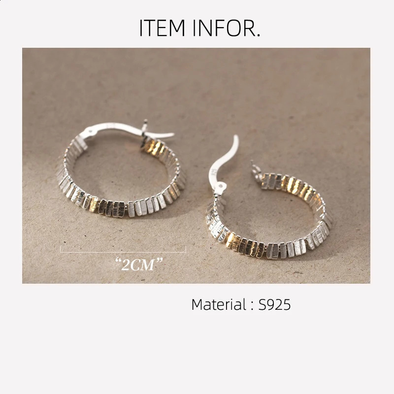 1.6cm 925 Silver Womens Earrings with Elegant Triangle Bead 925 Silver Jewelry Ring Earrings 250409