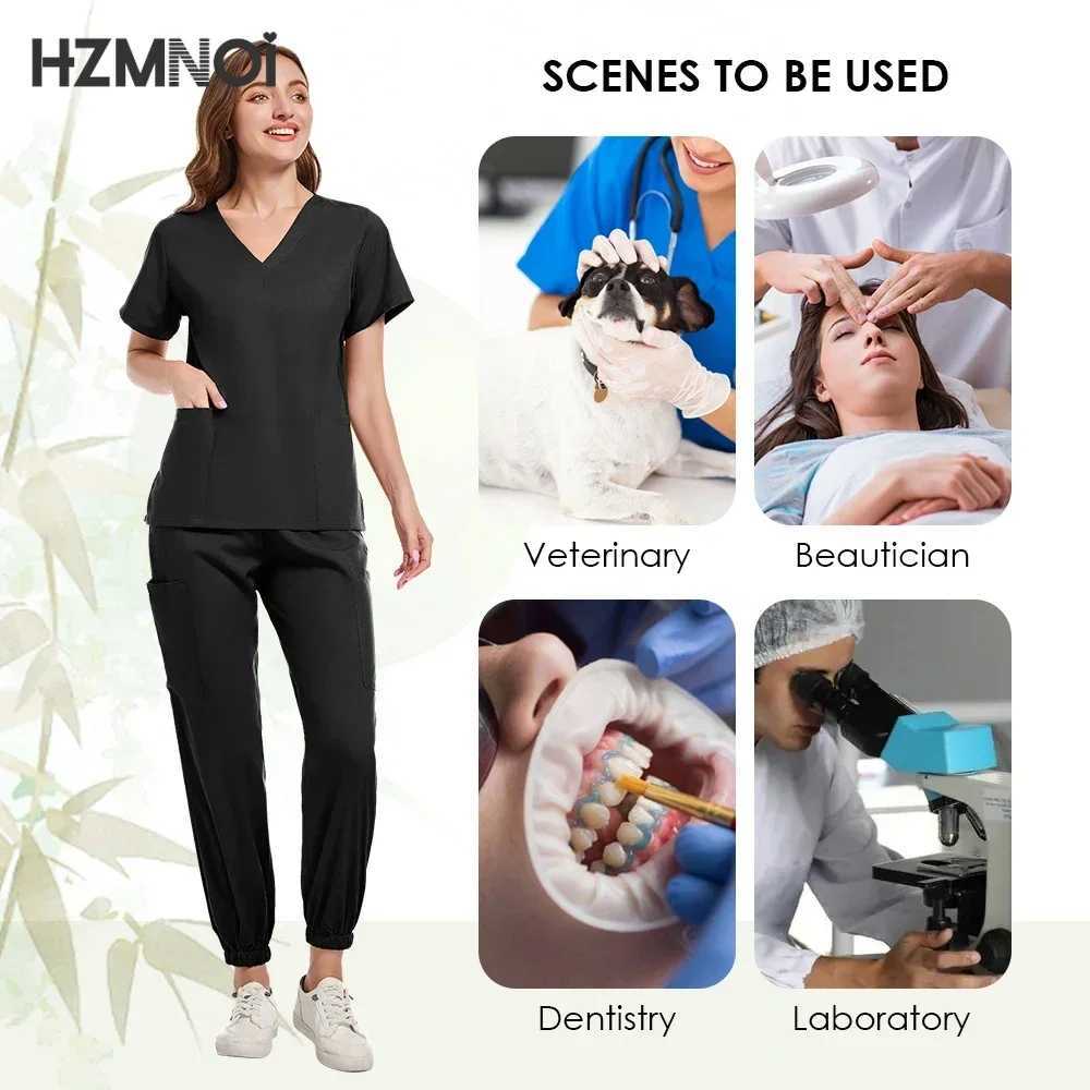 Elasticity Work Uniform Women Wear Scrub Suits Hospital Doctor Nurse Uniforms Medical Surgical Set Nursing Accessories X2504101
