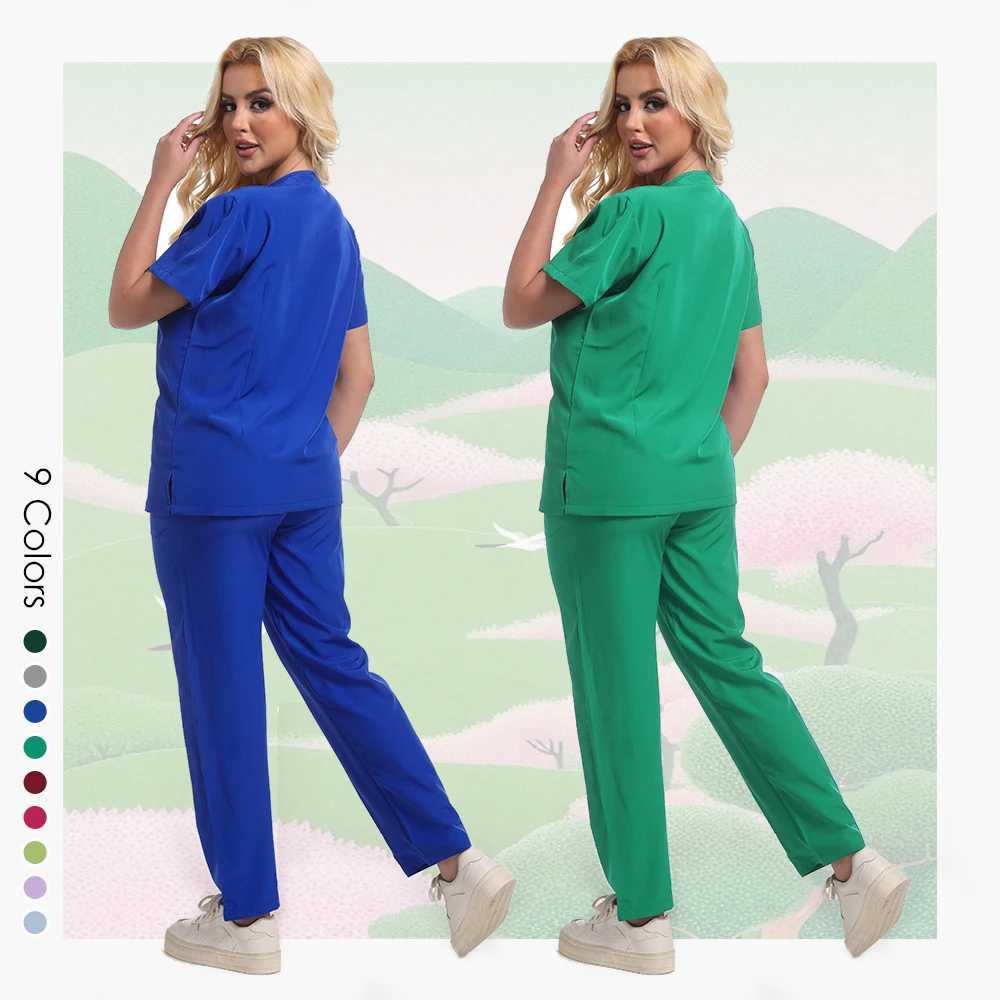 Hospital Surgical Clothes Medical Uniform Women Scrub Set Doctor Nurse Accessories Dental Clinic Scrub Set Beauty Sn Workwear X2504109