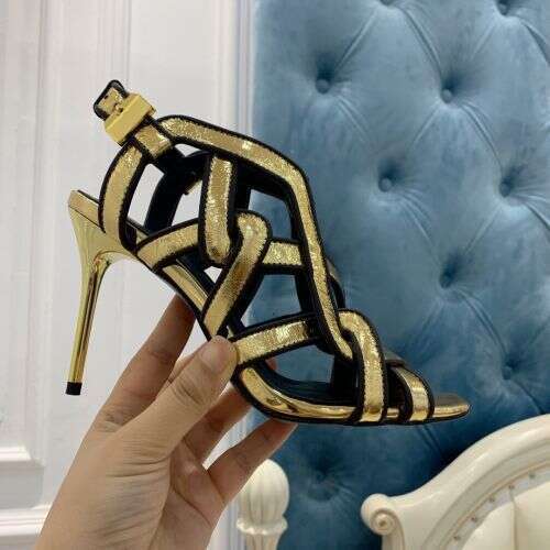 Woman Sandals Woman Sandals Spring Summer New Plated Square Head Fine Heel Open Toe Hollow Sandals Women S Genuine Leather One Button High Heels