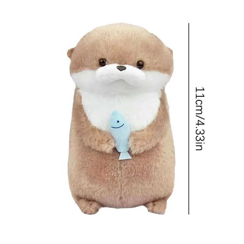 Cute Otter Handheld Fish Plush Pendant Keychain Fashion Backpack Keychain Pendant Cute School Bag Keychain Wallet Pendant W250411