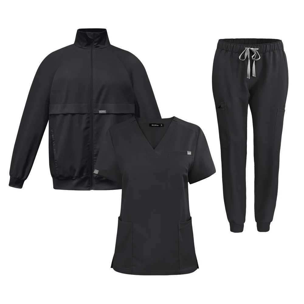 New winter medical uniform washer hospital work washer jacket 3-piece set of medical supplies nurses dental surgical gowns work clothes X250410