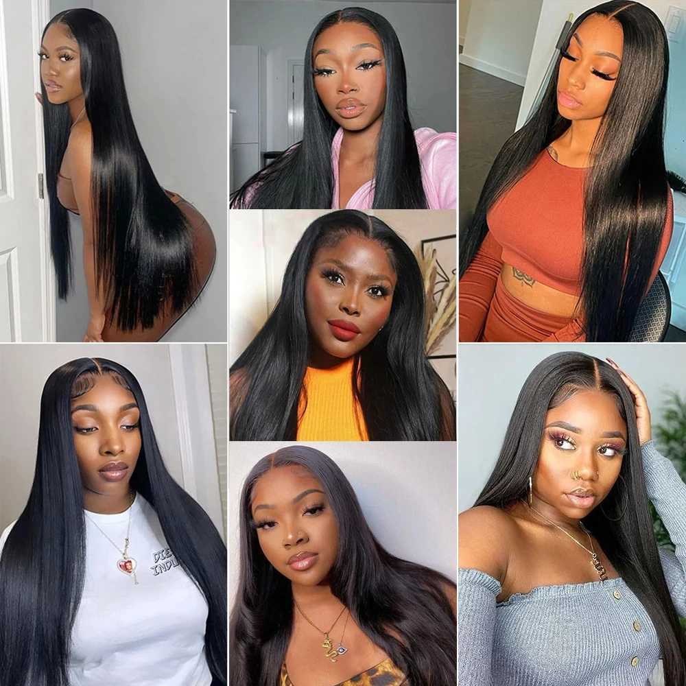 250 Density Straight Transparent Lace Front Wig Human Hair 30 Inch Lace Front Wig Human Hair 13x6 HD Lace Frontal Wig For WomenT251111