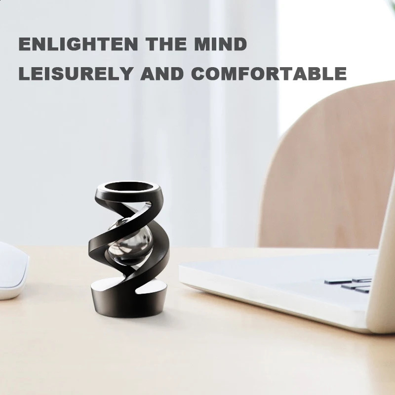 High Quality ADHD Optical Illusion Kinetic Desk Spinning Gadget Toy Rotary Gyro Suspended Ball Desktop Fidget Spinner Metal Toys 250410