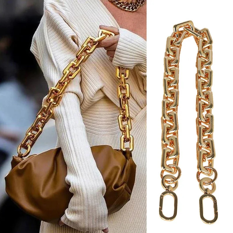 40/60cm Golden Acrylic Purse Chain Strap Handbag Handles Diy Purse Replacement Chain For Shoulder Bag Strap Bag Accessories 251110
