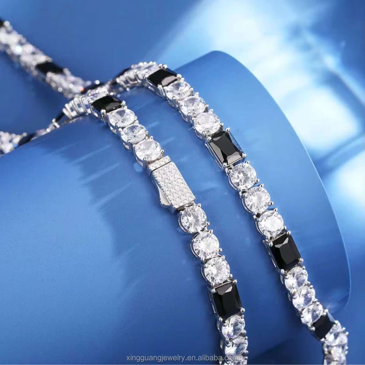 Fashion Jewelry 18k Gold Plated 925 Silver D/VVS Moissanite Diamond Tennis Chain with GRA Certificate