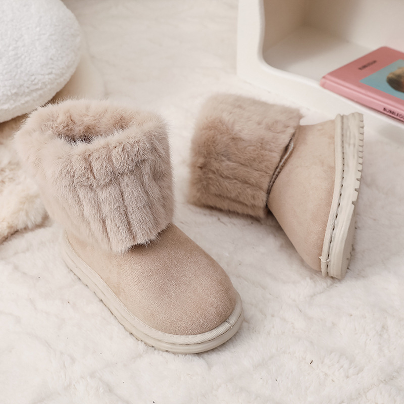 Shoes for Kids Winter Girl's Round Toe Toddler Plush Warm Winter Proof Casual Kidszworld Girls Snow Boots Size 25 - 36 K0218