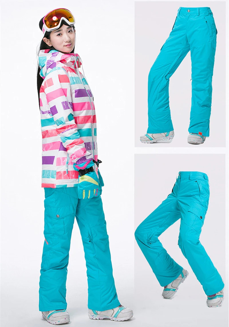 GSOU SNOW Winter -35 degree Ski Pants Women Waterproof Snow Snowboard Pants Outdoor Camping Women Trousers Punch pants 251107