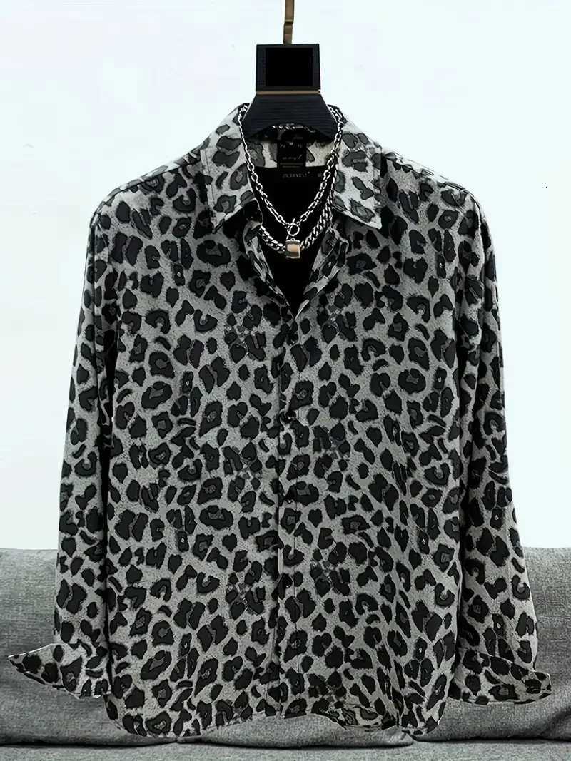 Long Sleeve Shirt Mens Black Series 3D Printed Fashion Casual Business Shirt Mens And Womens Oversized Breathable Lapel Shirt K251110