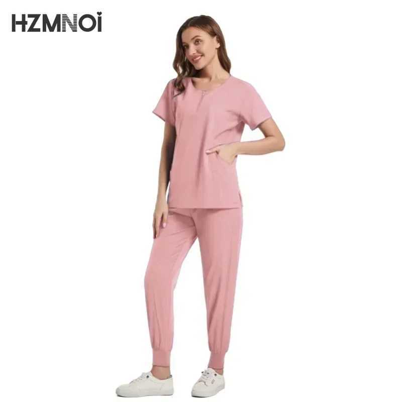 Surgical Uniforms Woman Scrub Set Medical Nurse Beauty Sn Workwear Clinical Scrubs Top + Pant Spa Doctor Nursing Tunic Suit X2504101