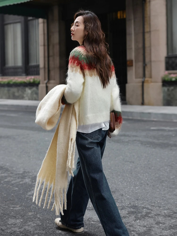 Christmas Red Sweater Autumn and Winter Lazy Wind Thick Retro Knitted Pullover Winter Clothes Women 251106