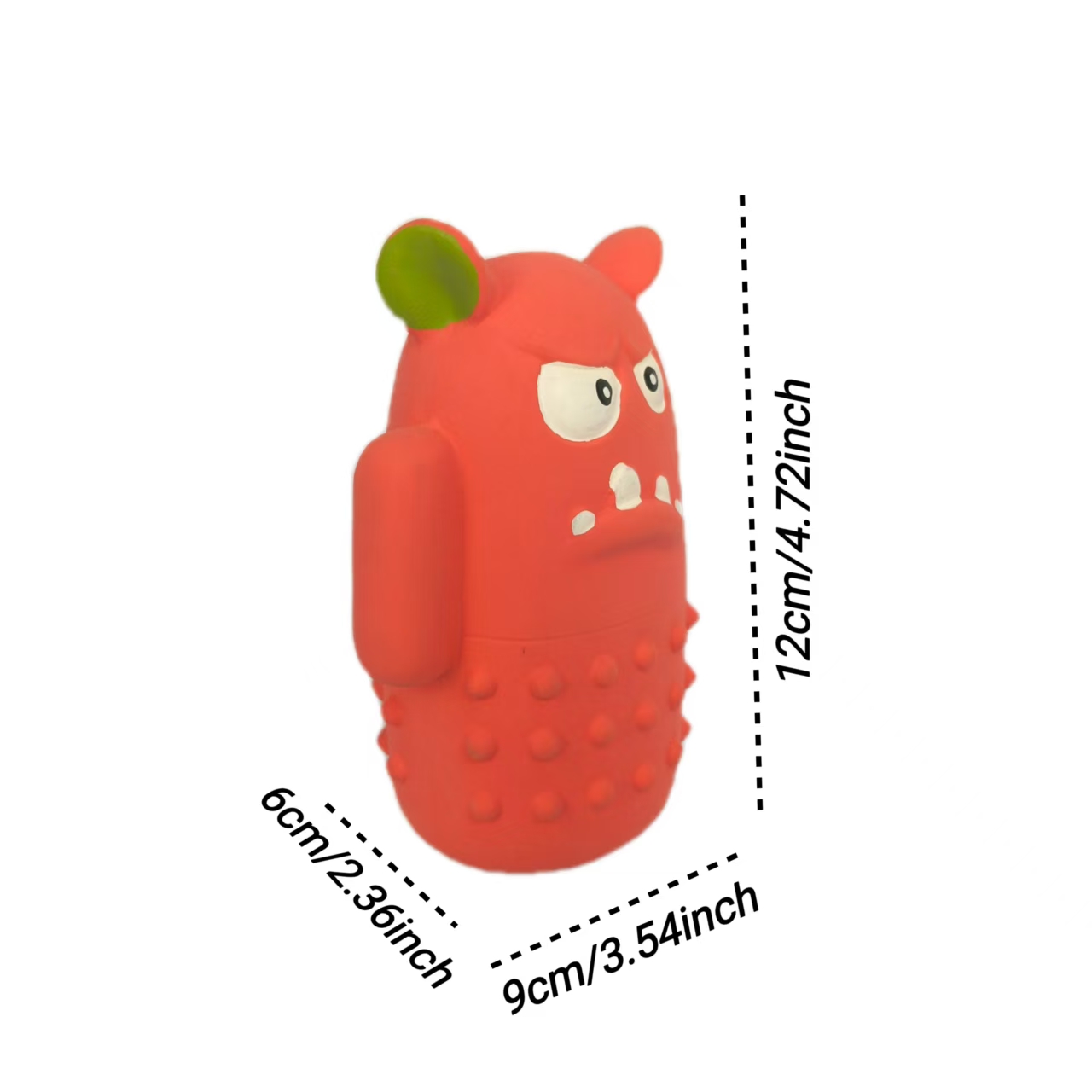 Rubber Squeaky Chewy Dog Toy Soft Natural Latex Interactive 12cm Halloween Monster and Pumpkin Shaped Dog Toys with Bright Colors for Small & Medium D