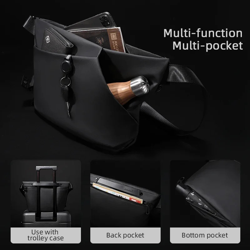 Hk Mens Shoulder Bag Water Repellent Messenger Sling Large Crossbody Packs Fit 13 inch Ipad Business Travel School Bags 251110