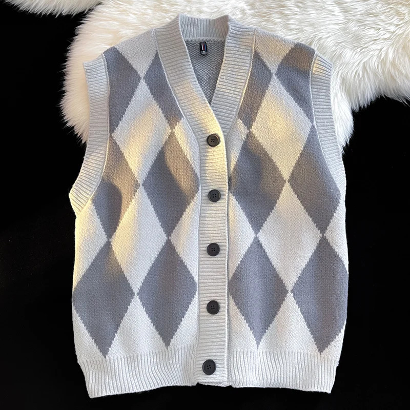 Mens autumn and winter sweater vest fashion highquality knitted casual comfortable day loose mens 250411Z