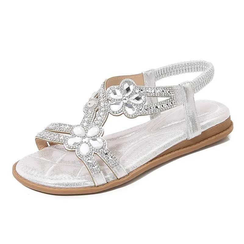 Plus Size 36-46 Womens Shoes Rhine Sandals Elastic Band Beach Shoes Fi Casual Open Toe Sandals De MujerXJ250410