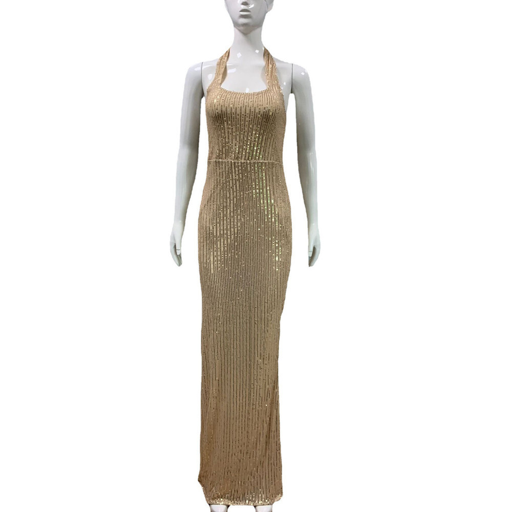 2025 New Women's Split Sequin Evening Long Dress Women