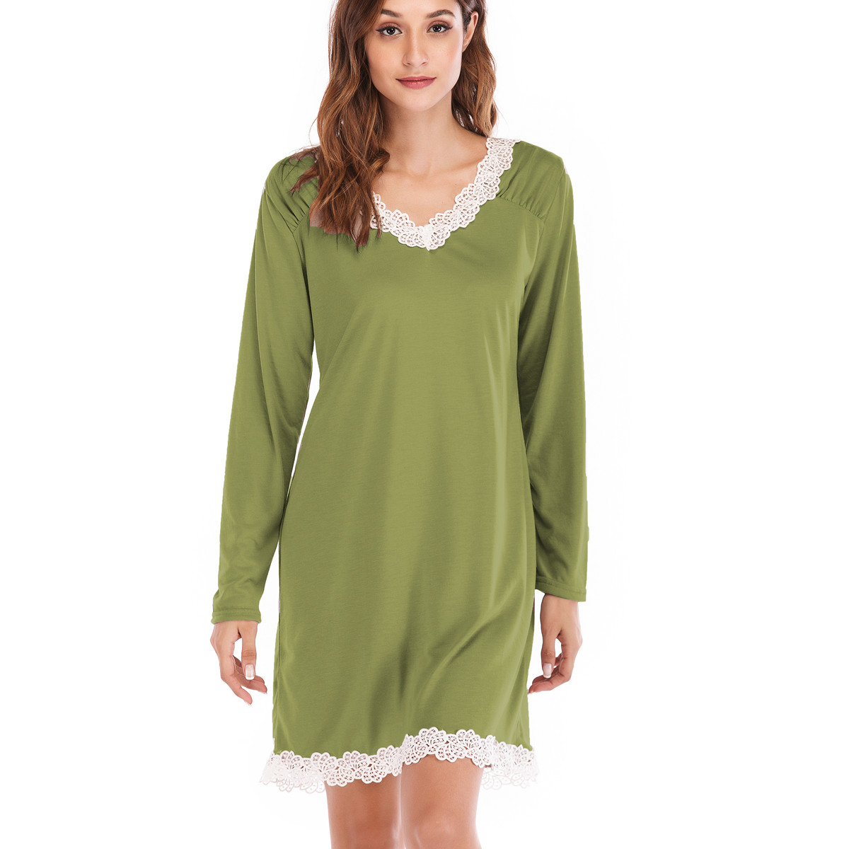 Casual Dresses Summer European and American new autumn lace long sleeved loose dress