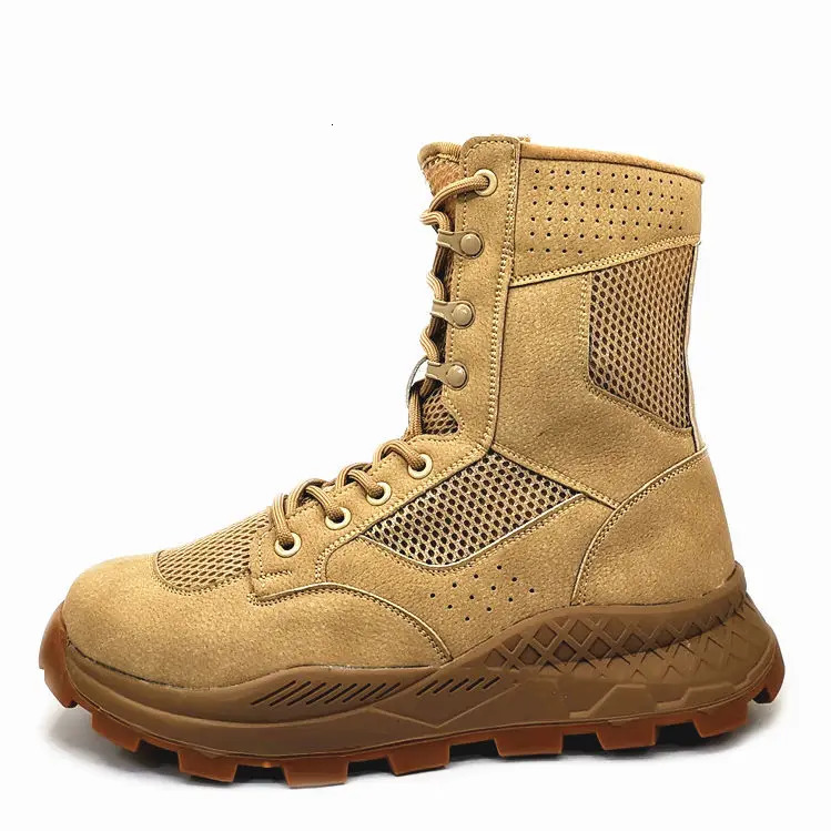 Outdoor Desert Boots Spring Special Forces Men Mesh Breathable Combat Mountaineering Boots Hiking Ultra-Light Training Shoes 251110