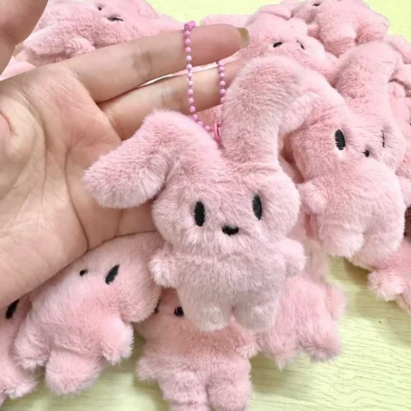 Cute plush rabbit keychain couple Y2K creative stuffed animal toy car backpack decoration personalized doll pendant keychain W250411
