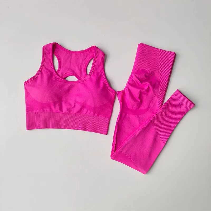 2PCS Womens Seamless Yoga Set Professional Fast Drying Sports Bra+High Waist Hip Lift Leg Gym Running SetW250411
