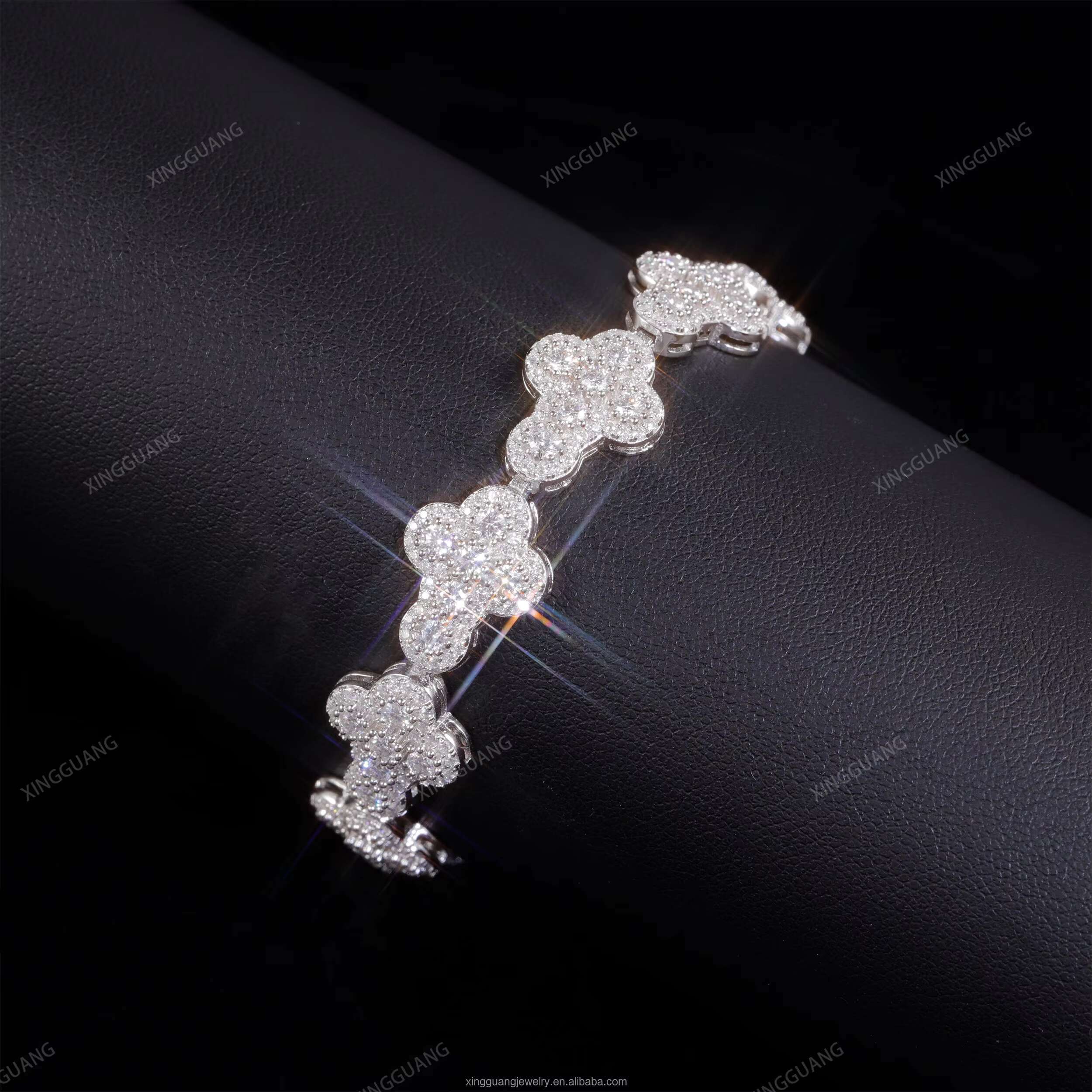 Wholesale Fine Jewelry Cross Moissanite Bracelet 925 Sterling Silver VVS Moissanite Diamond Iced Out Moissanite Bracelet Men