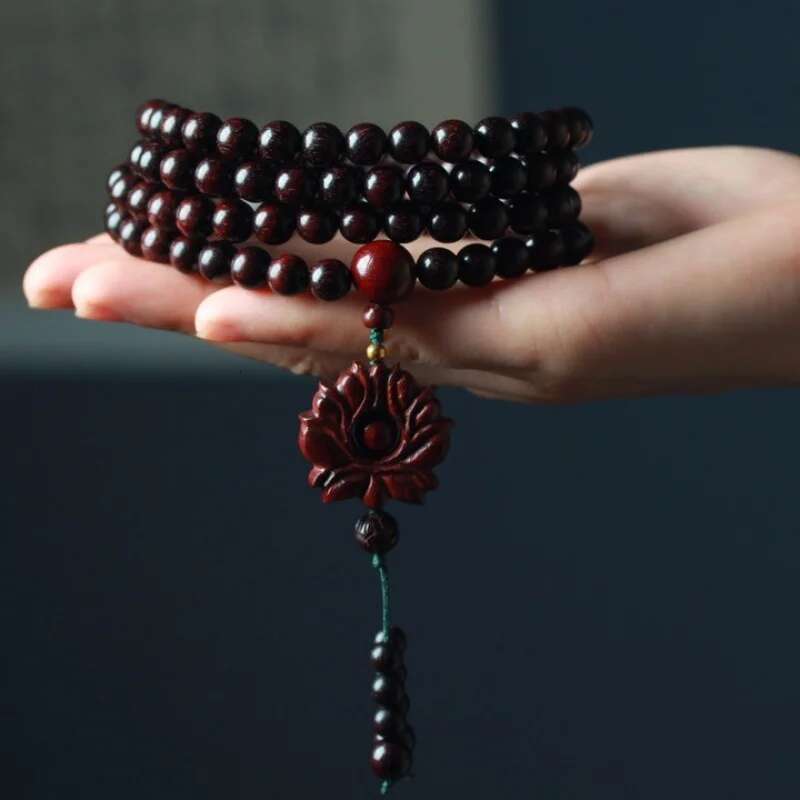 UMQ Zambia Small Leaf Rosewood DIY Lotus House 108 Men'S Women'S Clothes Jewelry Bracelet Buddha Rosary
