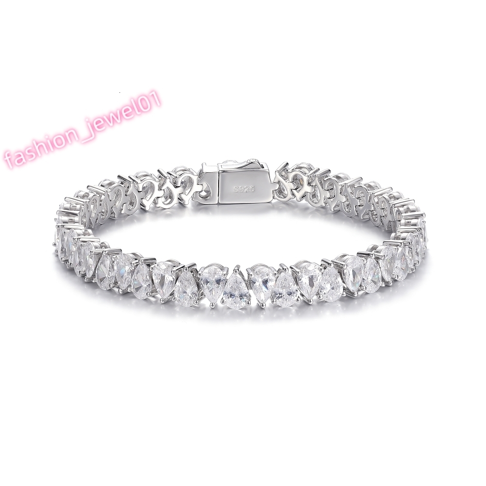Wholesale Custom Fashion Teardrop Sterling 925 Silver GRA Moissanite Zircon Sterling Tennis Bracelet
