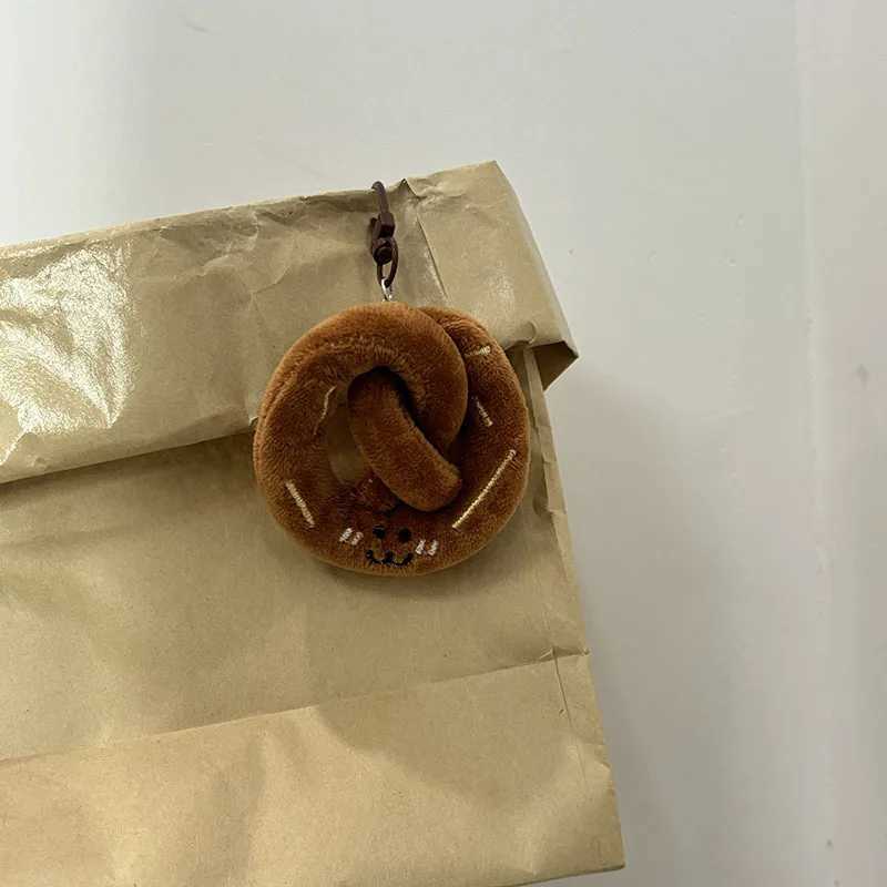 Kawaii Croissant Long Bread Series Plush Keychain Cute Decorative Backpack Pendant Plush Toy Doll Keyring Girl Gift W250411
