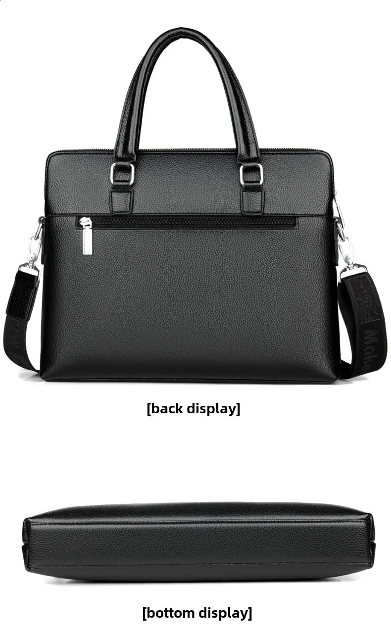 Shoulder Bag Cross Body Bag Mens PU Leather Horizontal Style Mens Backpack Business Document Leather Bag Public Document Bag 250410