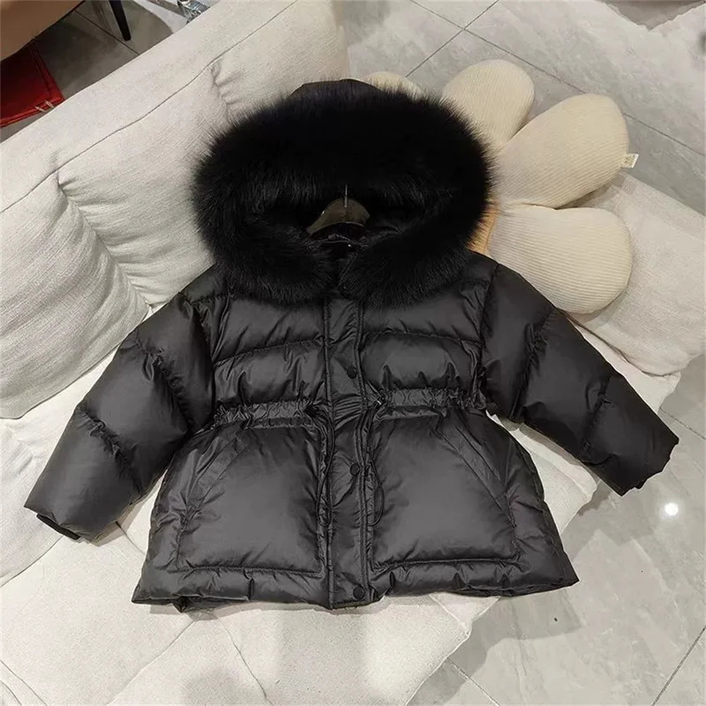 Kids Down Cotton Jacket Winter Autumn Boys Girls Thick Warm Coats Teenagers Padded Hooded Parka Children Clothes 512Y 2501105