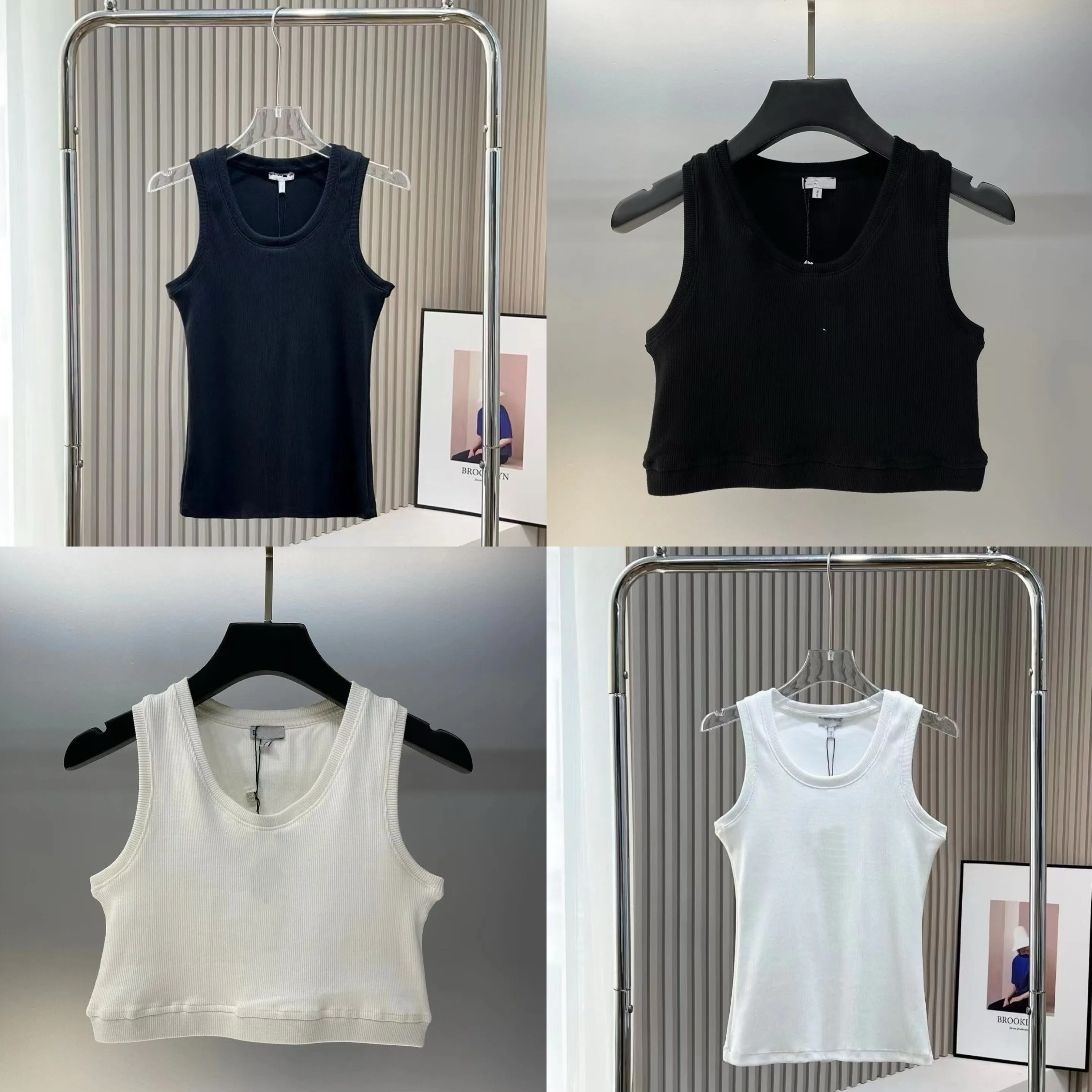 Designer Embroidery T Shirts Women Knits Tank Top Vest Sleeveless Breathable Knitted Pullover Womens Sport Tops Summer Short Slim