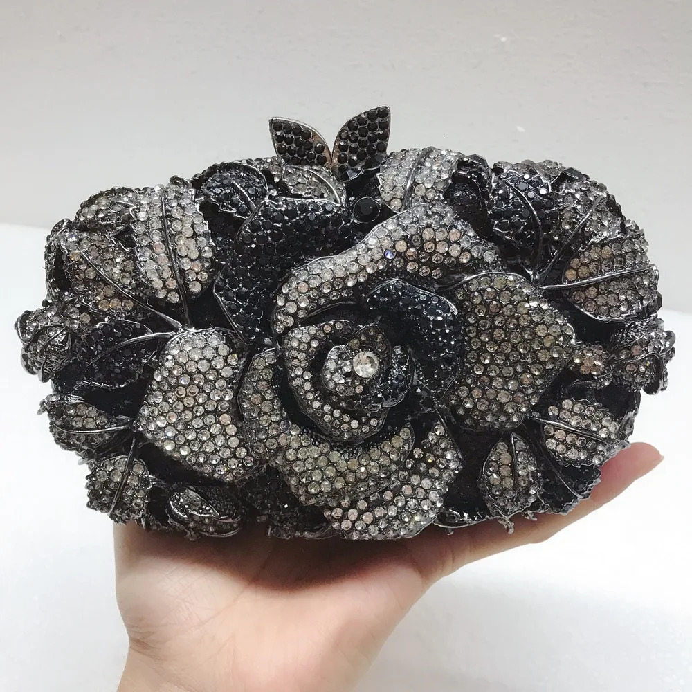 XIYUAN Silver Gold Black Red Colorful Crystal Clutch Purse Wedding Bridal Rhinestone Evening Handbags Party Dinner Banquet Bags 251106