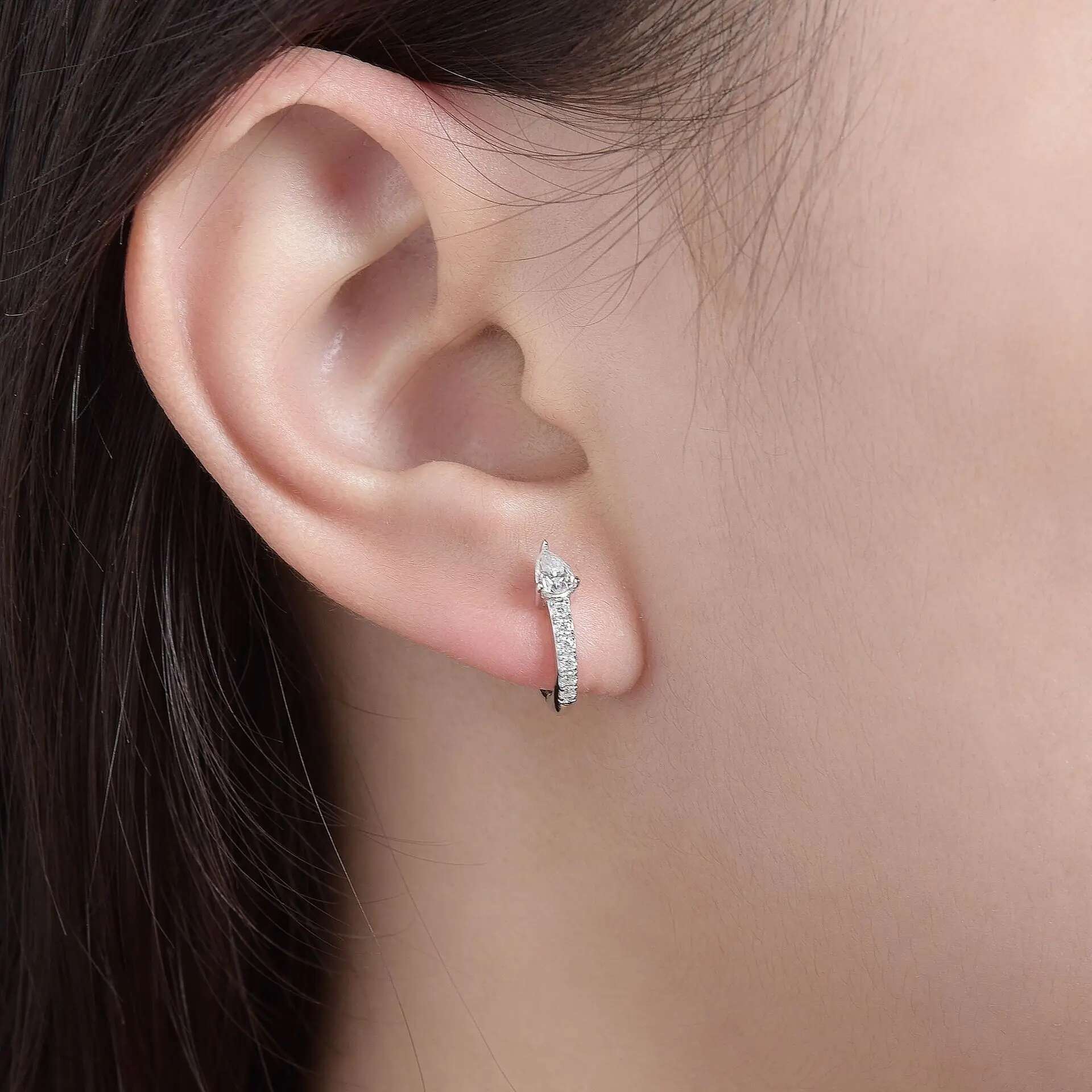 Full Moissanite Diamond Womens Marquise Pear Blue Green Earrings S925 Sliver 18k White Gold Jewelry Earrings for Women