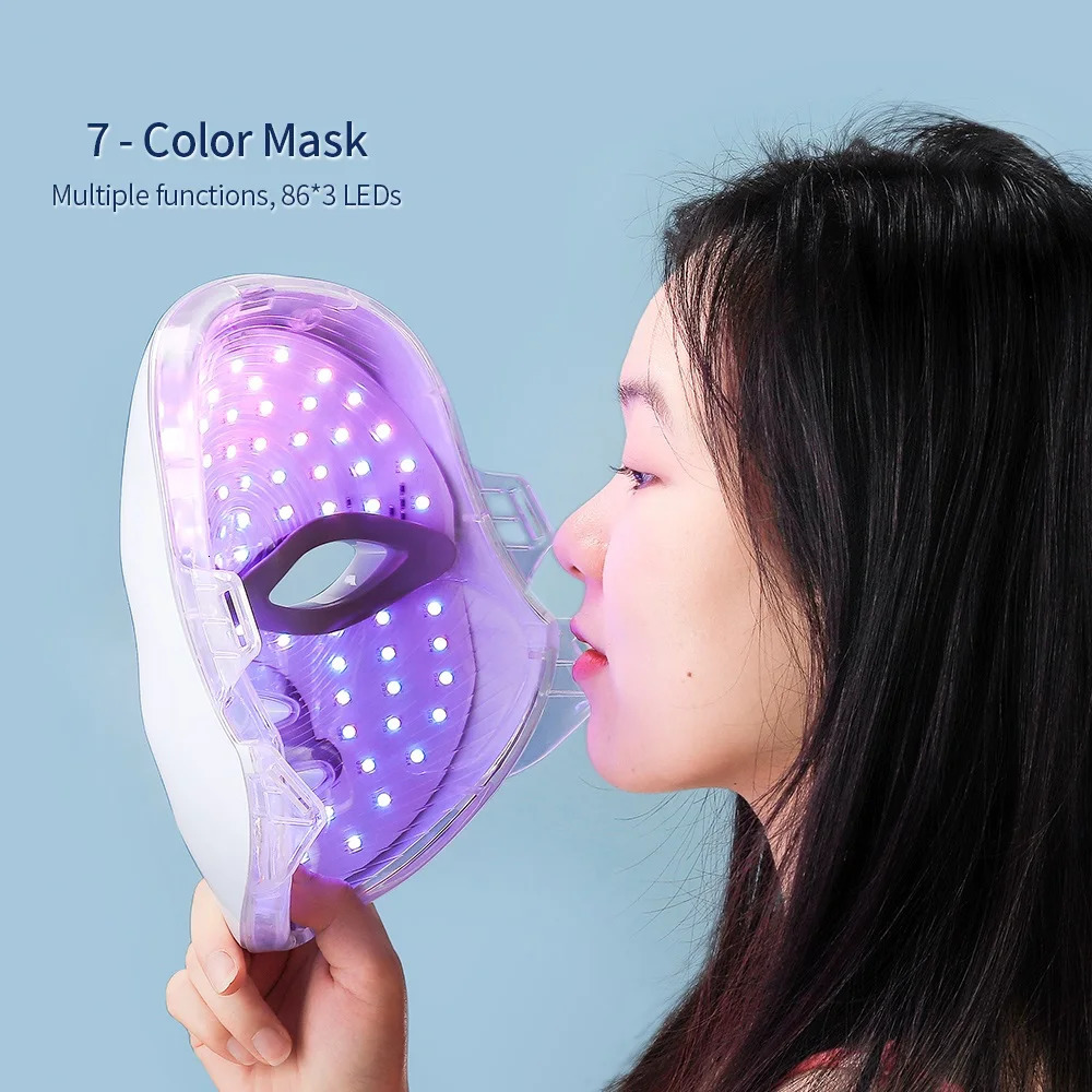 7 Colors Led Mask With Neck Red Light Therapy For Skin Tightening Lifting Antiaging BioLight Beauty Whitening Home 251106