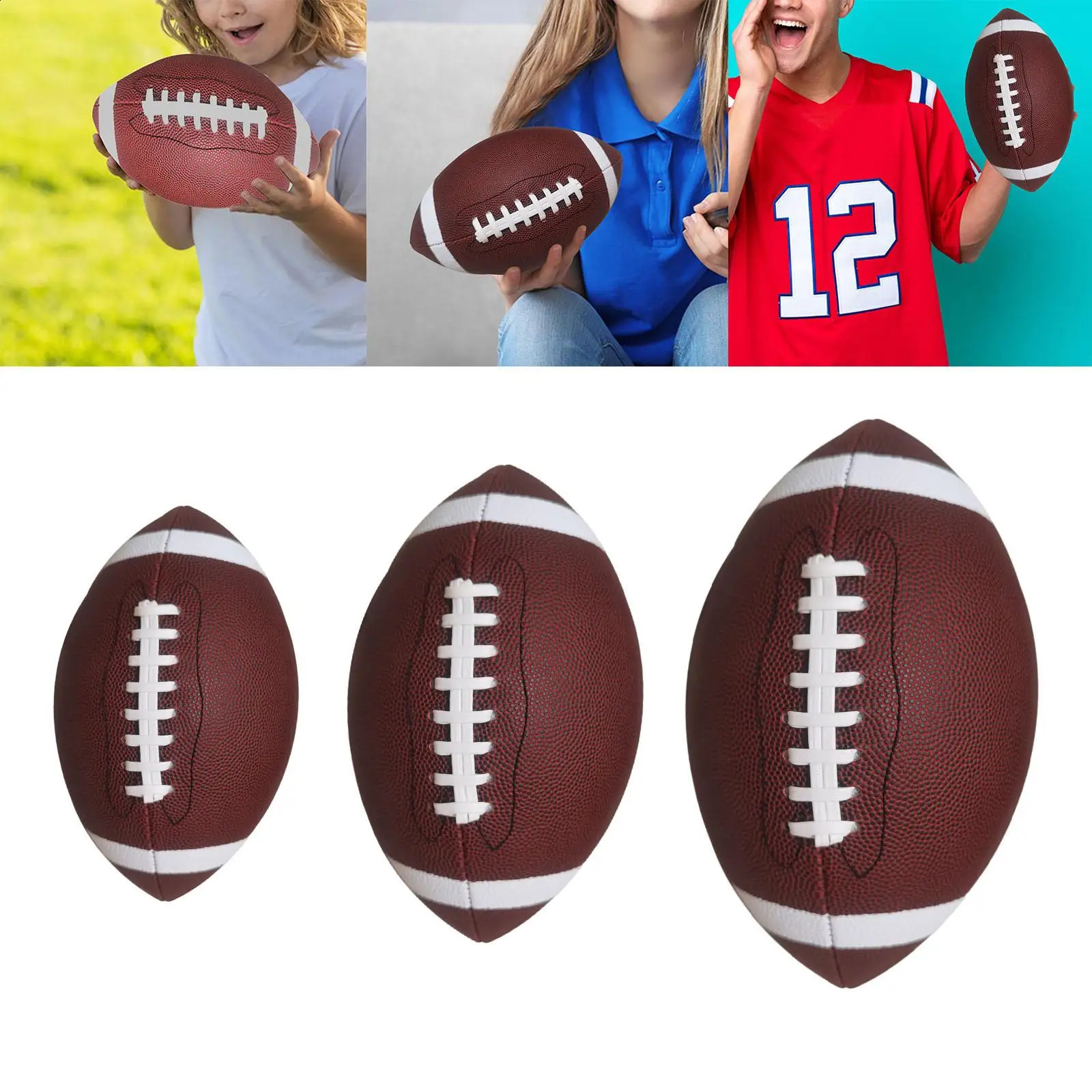 American Football Official Football Versatile Lightweight Equipment Rugby Ball Competition Ball for Outdoor Indoor Sports 250410