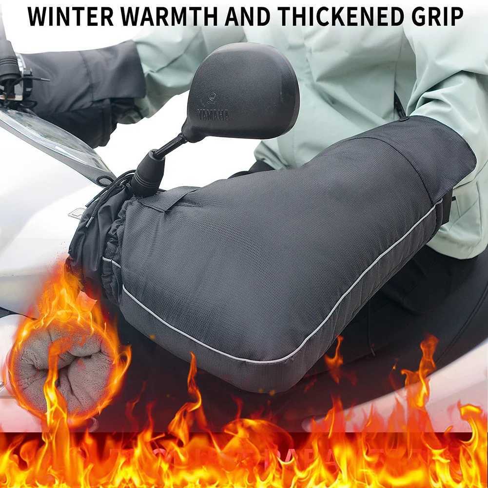 Motorcycle Thick Warm Handlebar Muff Waterproof Scooter Grip Handle Bar Muff Winter Protective Warmer Thermal Cover Gloves S25118{category}