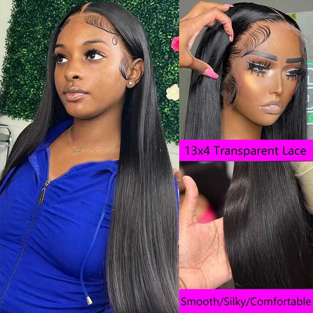 13x4 Black Wig Synthetic Lace Front Wigs Black Long Straight Smooth Silky for Women Wig Cap Synthetic Fiber Glueless Hair WigsT251111