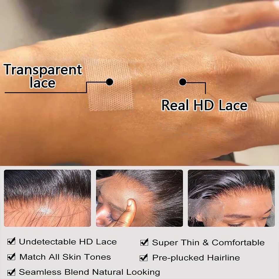 200 Density 13x4 Short Bob Straight Brazilian Remy Hair HD Transparent Lace Full Lace Frontal Wigs 100 Human Hair For WomenT251111