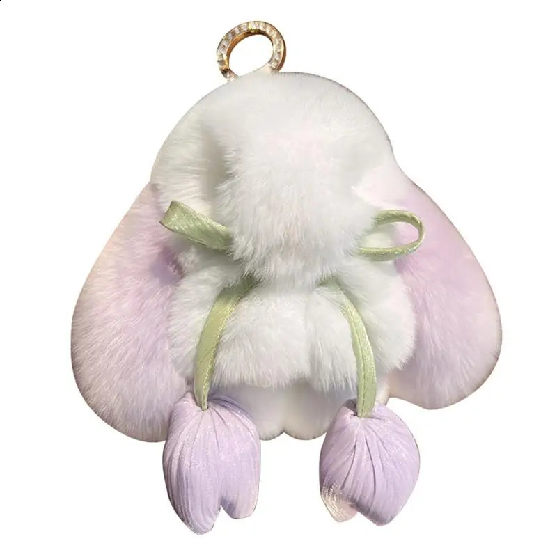 Plush rabbit keychain soft and cute rabbit pendant furry keychain furry keychain pendant backpack charm suitable for key or backpack school 250409