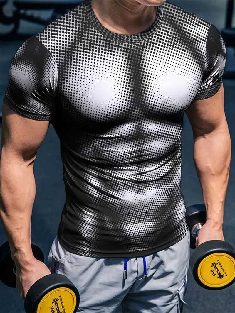 3D digital muscle mens body pattern crew neck and short sleeved T-shirt novel and fashionable summer top used for outdoor casual tops M250411