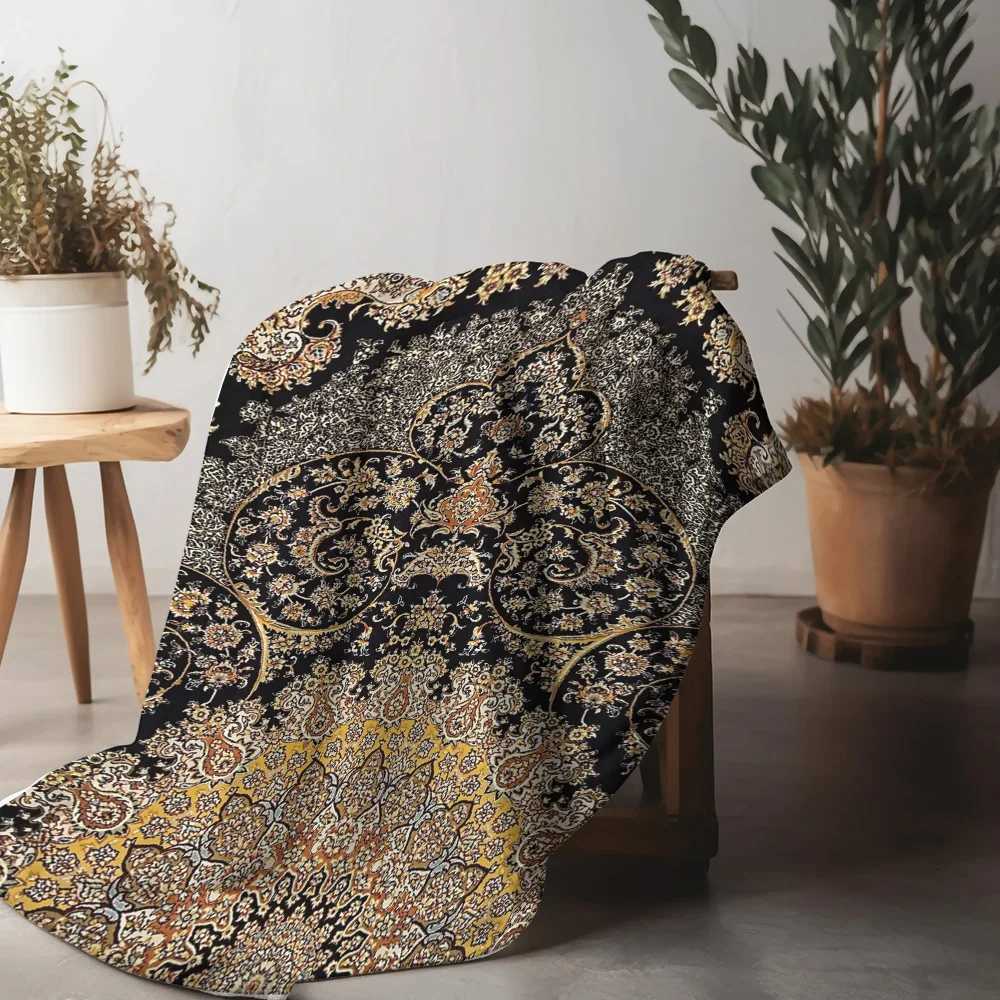 Black Paisley Pattern Throw Blanket Decorative Sofa Bed Living Room Rug Home Textile Cushion Cover C251111