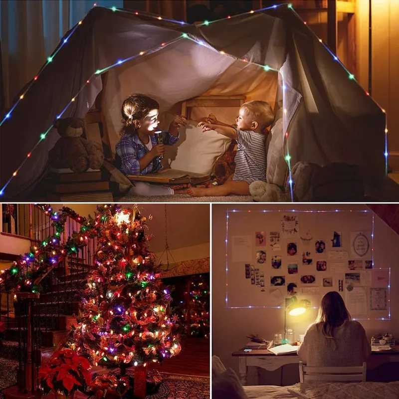 Christmas Solar String Lights Outdoor Waterproof LED Strip Rope Tube Lamp Christmas Fairy Garland String Lights for Garden Tree Yard Fence Y251111