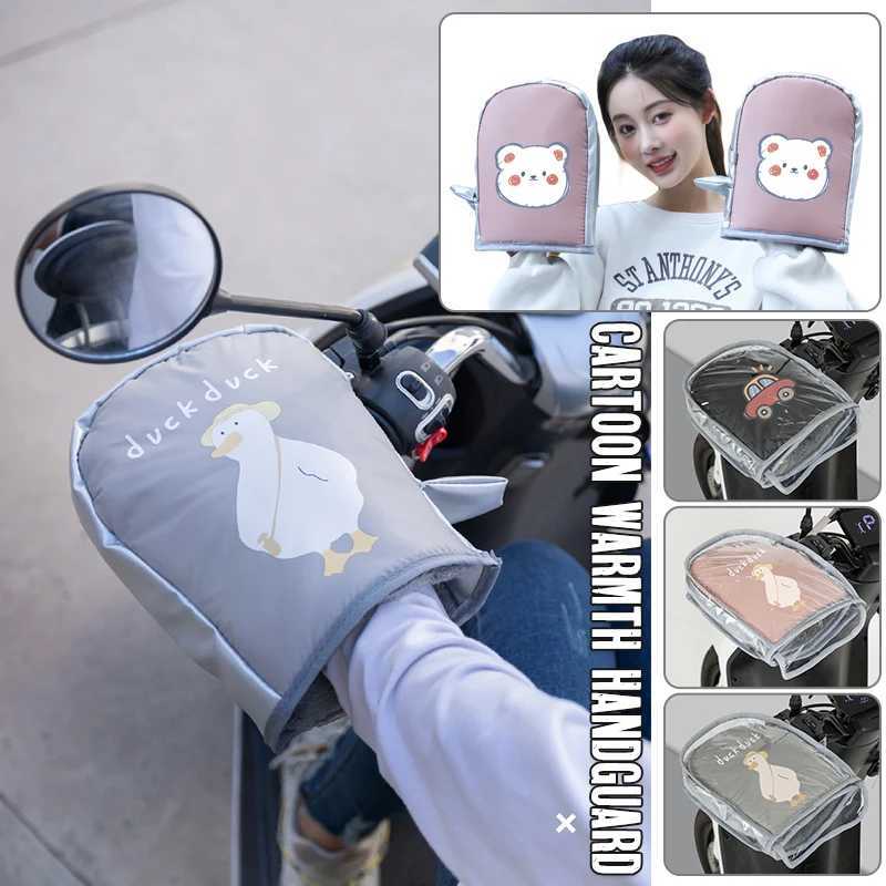 Fashion Cartoon Motorcycle Handlebar Muffs Protective Motorcycle Scooter Thick Warm Grip Handle Muffs Rainproof Winter Gloves S25118