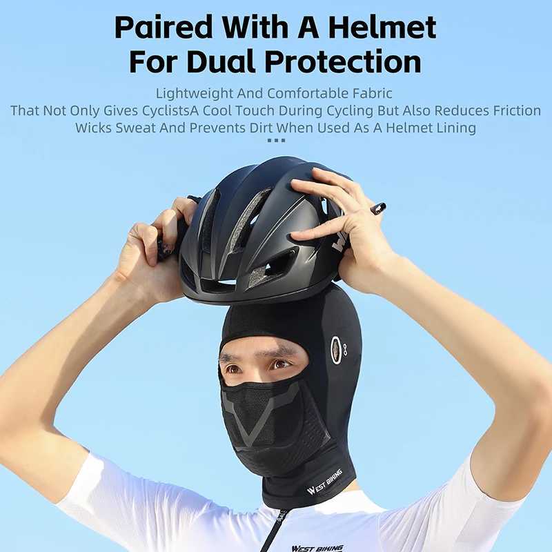 WEST BIKING Cycling Full Face Mask Motorcycle MTB Road Bike Breathable Anti Collision Bandana Bicycle Headwear Cap Equipment S251110