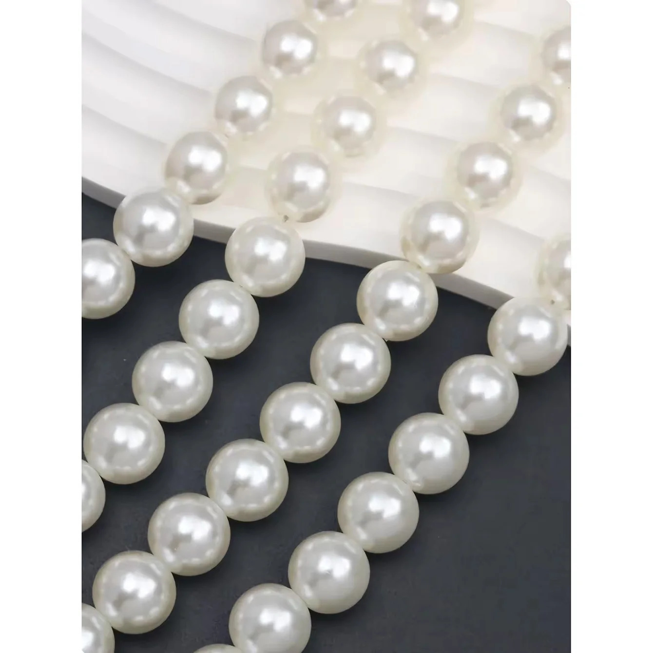 1 Pcs Pearl Purse Chain Strap Pearl Bag Chains Decorations White12mm Imitation Pearl Bead Bag Chain Short Strap 251110