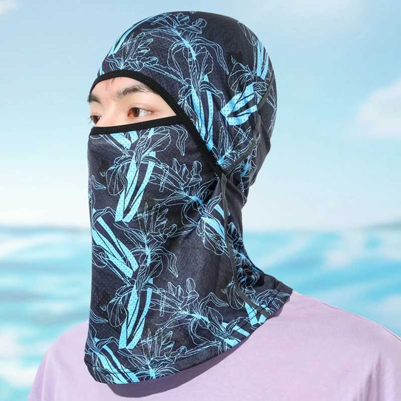 Summer Cool Balaclava Ice Silk Motorcycle Neck Cycling Helmet Full Face Hood Sun Anti-UV Protection Sports Face Cover Hat S251110
