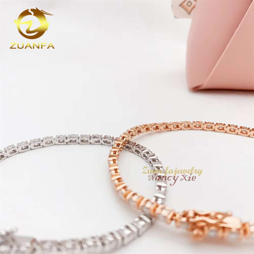 Moissanite Iced Out Jewelry 925 Sterling Silver Diamond Gemstone Bracelet Custom Moissanite Charm Tennis Bracelet Women