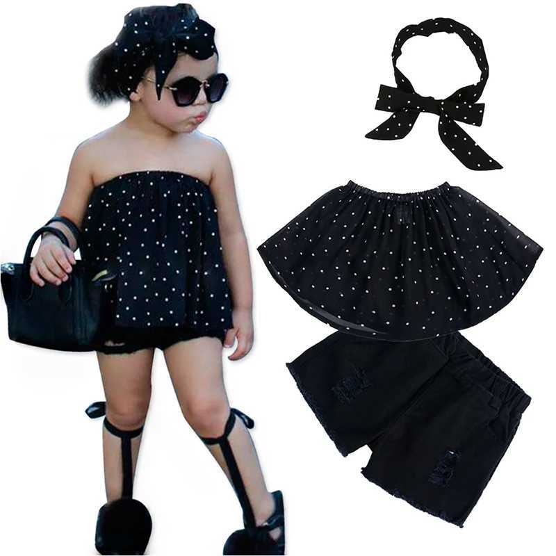 Children Sets for Girls Fashion 2024 New Sle Girls Suits for Children Girls T-shirt+pants+headband 3 pieces Cute girl setXJ250410