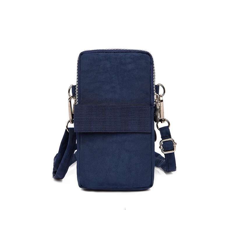 Multifunctional triple zipper nylon ladies hot crossbody portable daily running arm hundred shoulder cell phone bag