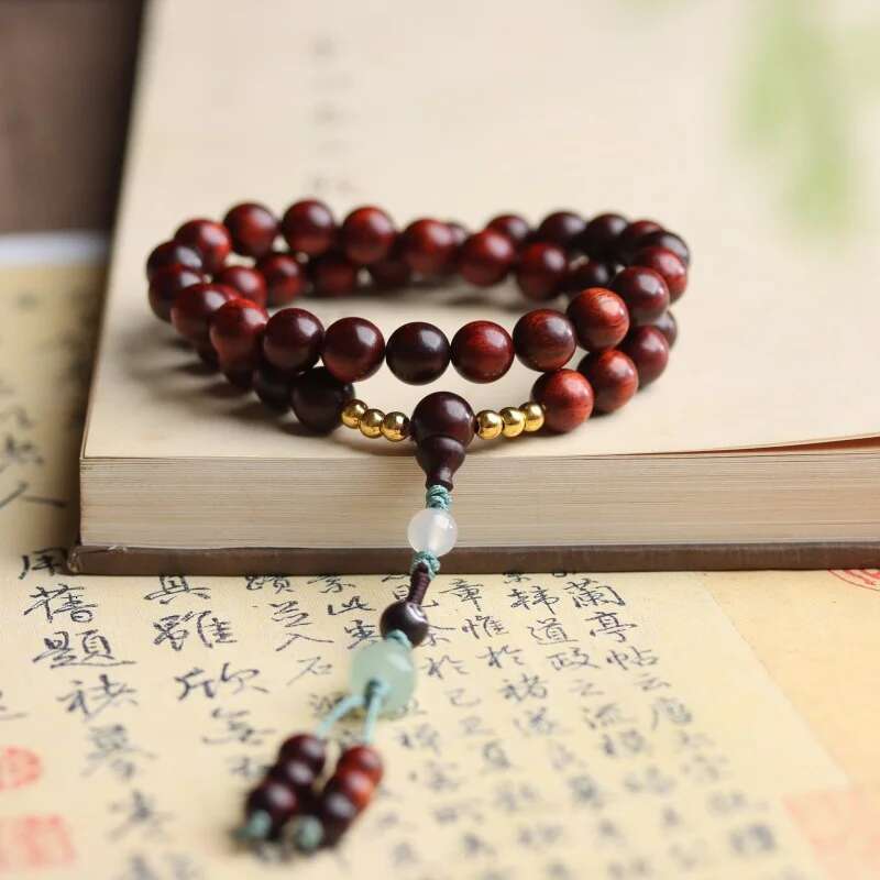 UMQ Advanced Small Leaf Rosewood DIY Men'S And Ladies' Bracelets Old Barrel Retro Style Double Circle Buddha Beads Auspici
